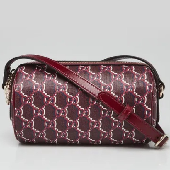 Gucci NWT GG Shadow Barrel Bag Red & Blue Crossbody Small - Picture 6 of 9